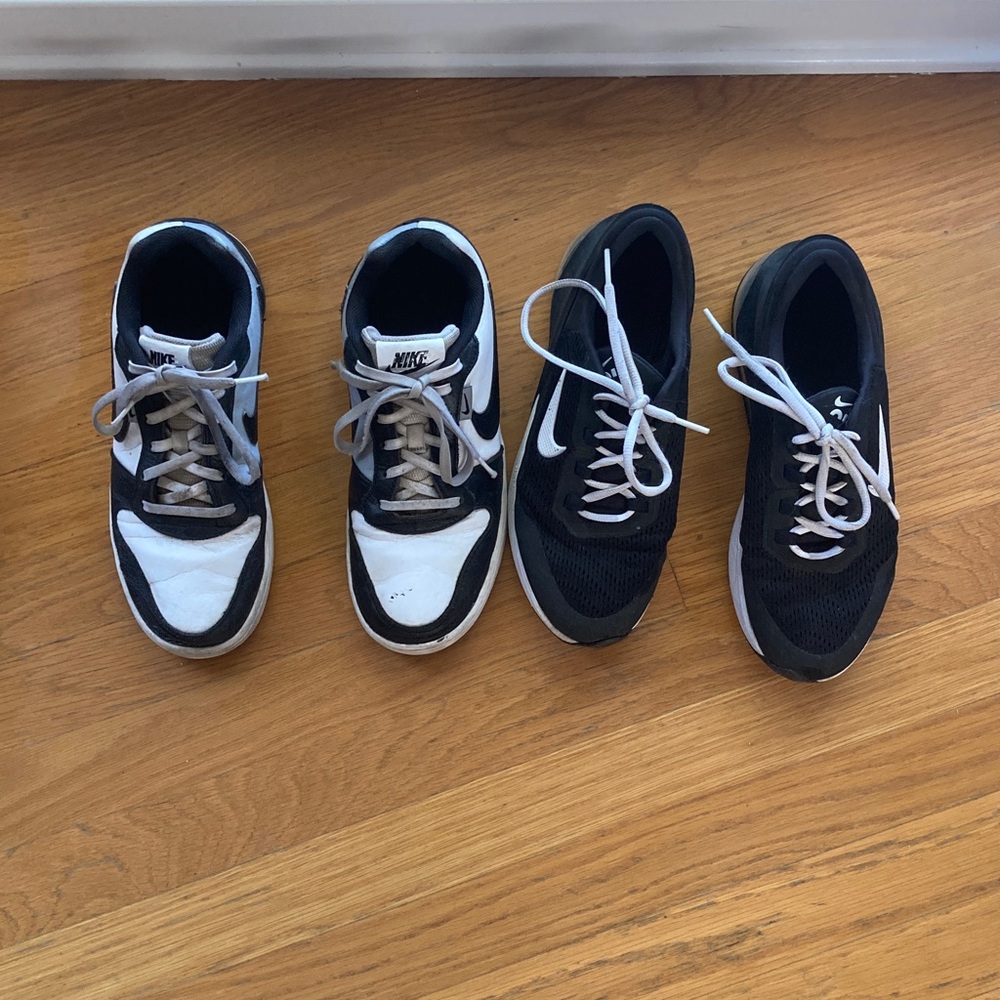 Nike Lot size Y 7 & 8 Panda Black, gray and White Shoes & Nike Air